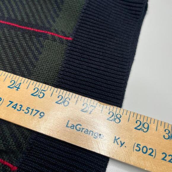 Vintage Woods & Gray Plaid Cotton Sweater Men’s Size L Black Green Red 90s Style - Picture 5 of 11